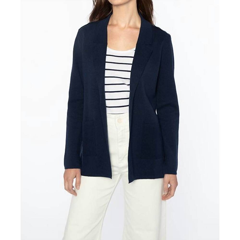 NEW KINROSS easy notch cardigan in navy